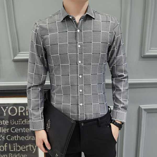 Стилна мъжка риза Slim модел с дълъг ръкав в няколко цвята