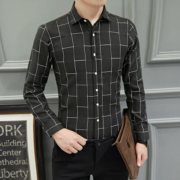 Стилна мъжка риза Slim модел с дълъг ръкав в няколко цвята