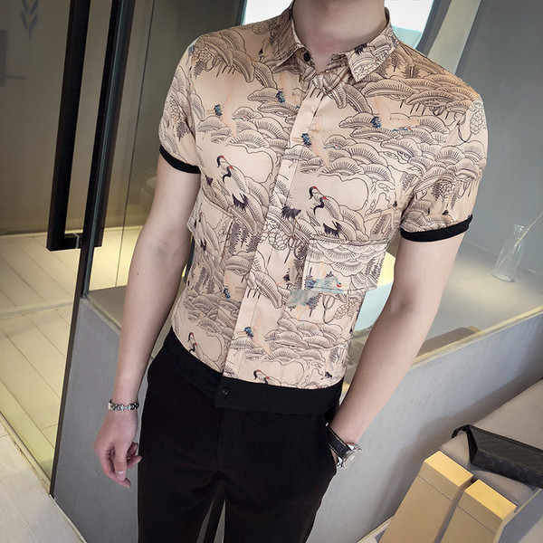 Új modell férfi tavaszi ing rövid ujjú és jobb két színben