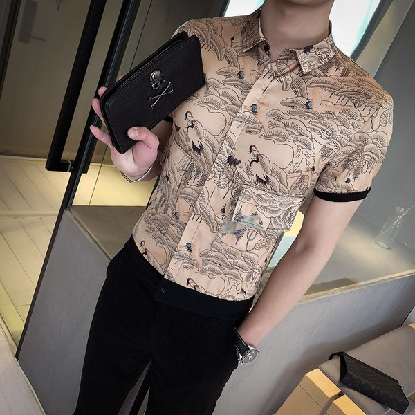 Új modell férfi tavaszi ing rövid ujjú és jobb két színben