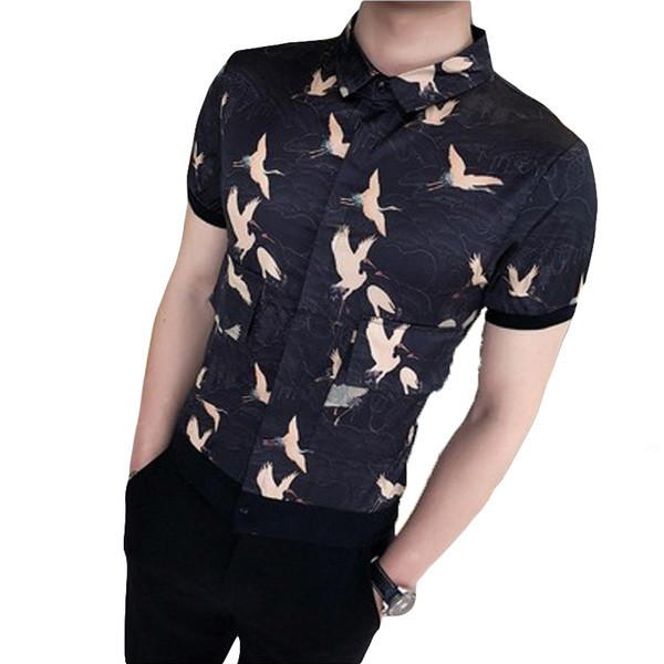 Új modell férfi tavaszi ing rövid ujjú és jobb két színben