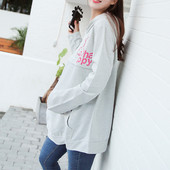 Еженевна блуза с качулка за бременни жени в два цвята с апликация