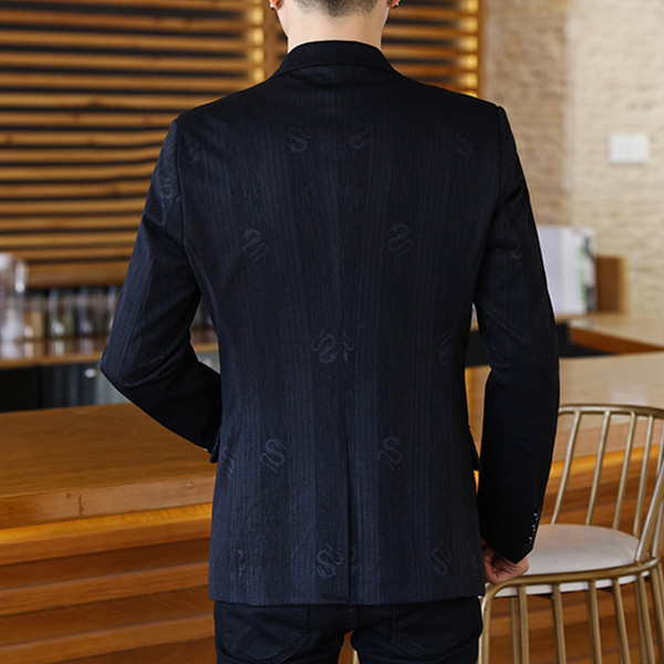 Мъжко небрежно сако в черен и син цвят