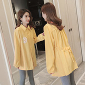 Стилна риза за бременни жени с бродерия в три цвята 