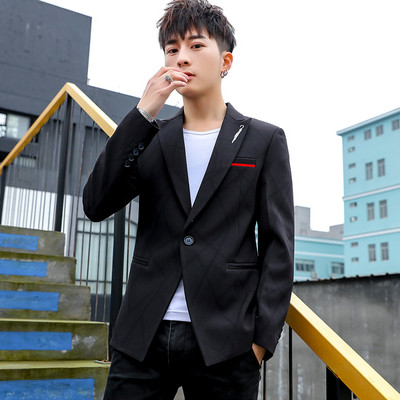 Модерно мъжко сако в няколко цвята с бродерия