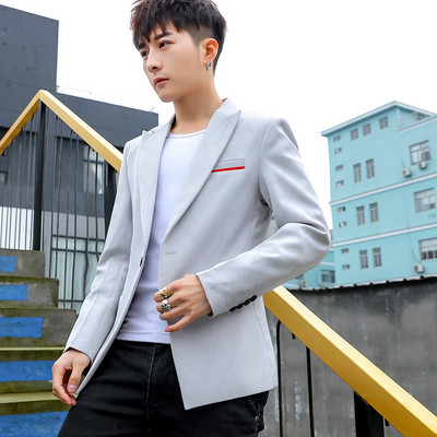 Модерно мъжко сако в няколко цвята с бродерия