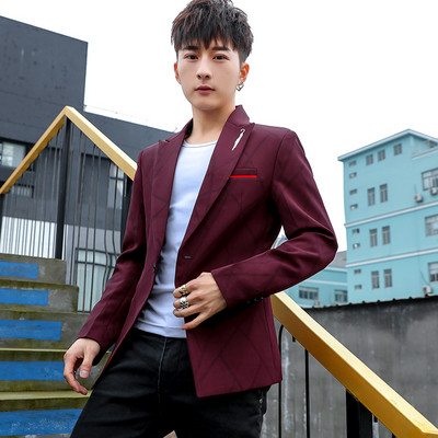 Модерно мъжко сако в няколко цвята с бродерия