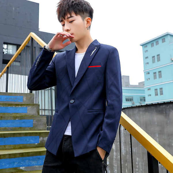 Модерно мъжко сако в няколко цвята с бродерия