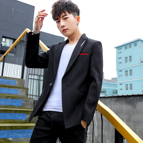 Модерно мъжко сако в няколко цвята с бродерия