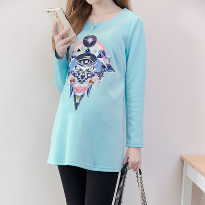 Ежедневна блуза за бременни жени в два цвята с щампа