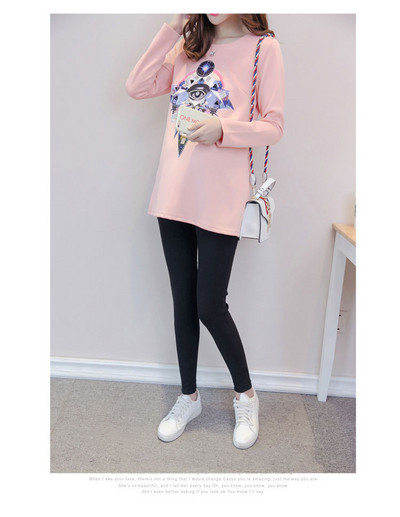 Ежедневна блуза за бременни жени в два цвята с щампа