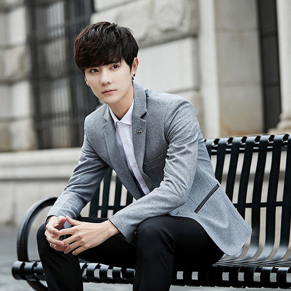 Официално мъжко сако в три цвята с метална декорация