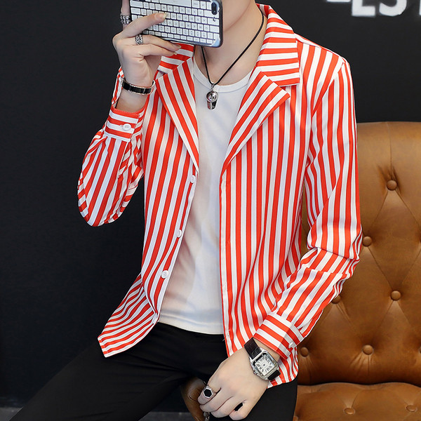 Ежедневно мъжко раирано сако в два цвята