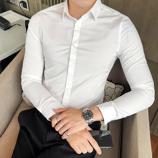 Елегантна мъжка риза с дълъг ръкав в няколко цвята