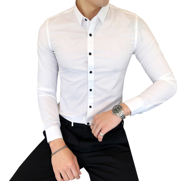 Елегантна мъжка риза с дълъг ръкав в няколко цвята