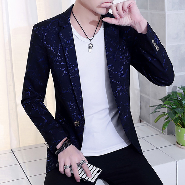 Мъжко стилно сако с цветни шарки в три цвята