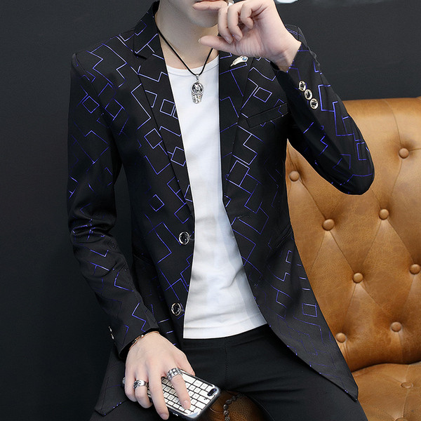 Елегантно мъжко сако в няколко цвята с цветни нишки