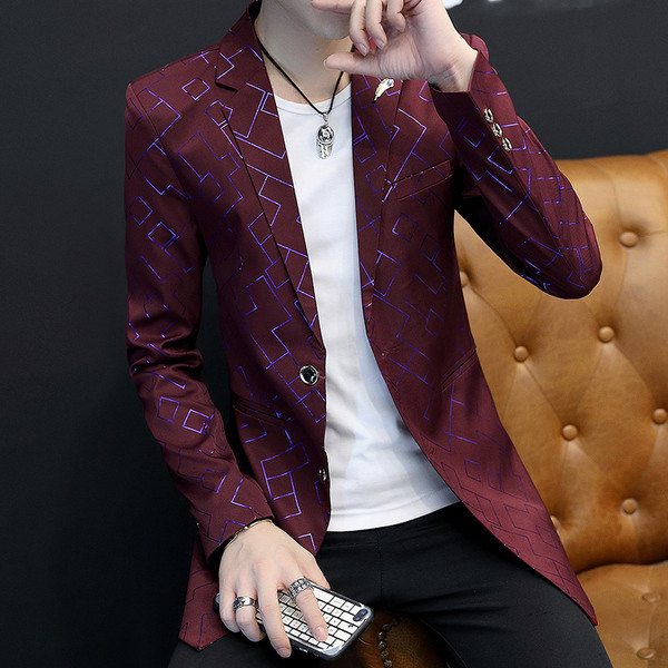 Елегантно мъжко сако в няколко цвята с цветни нишки