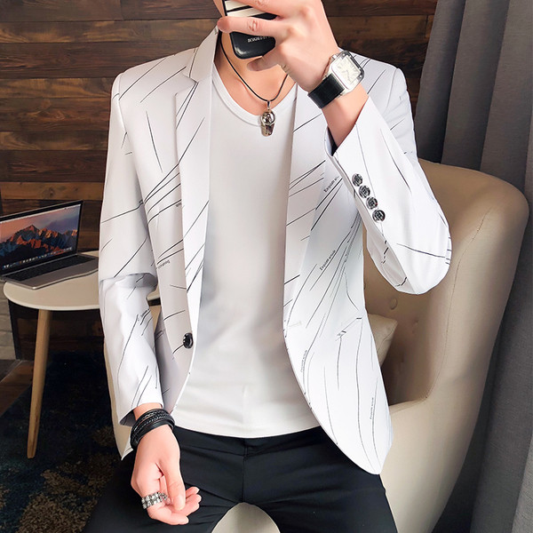 Мъжко стилно сако в три цвята с цветни ленти