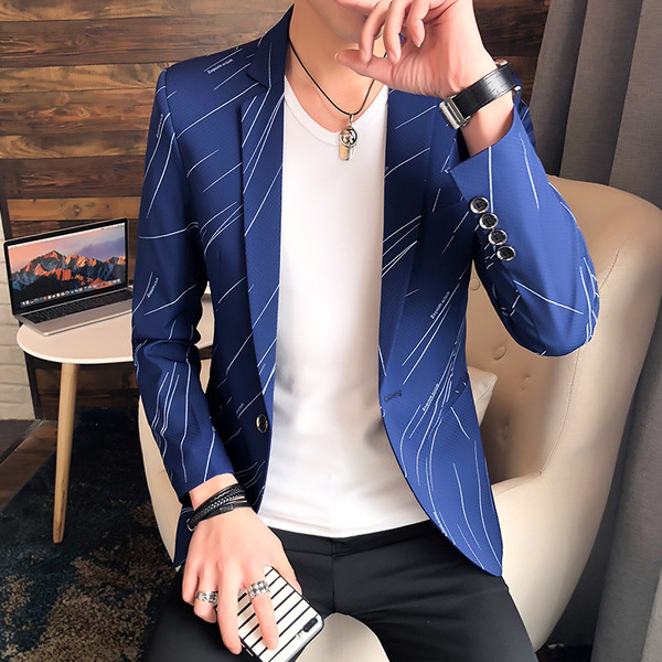 Мъжко стилно сако в три цвята с цветни ленти