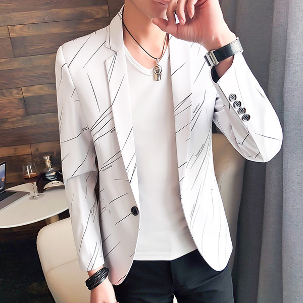 Мъжко стилно сако в три цвята с цветни ленти