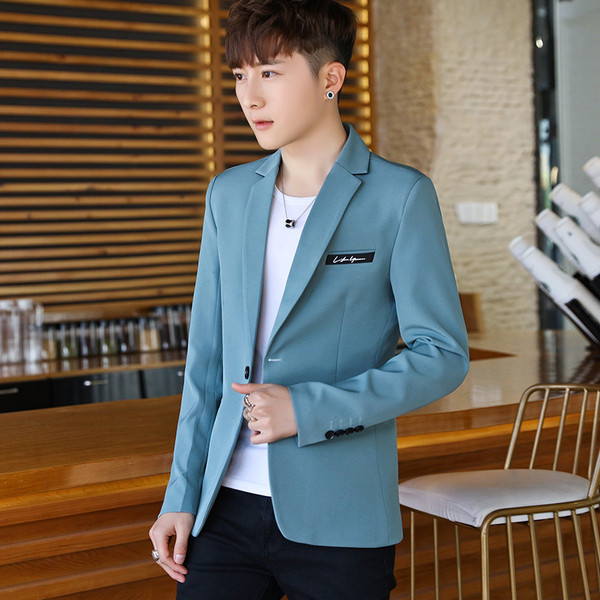 Модерно мъжко сако в няколко цвята с надпис