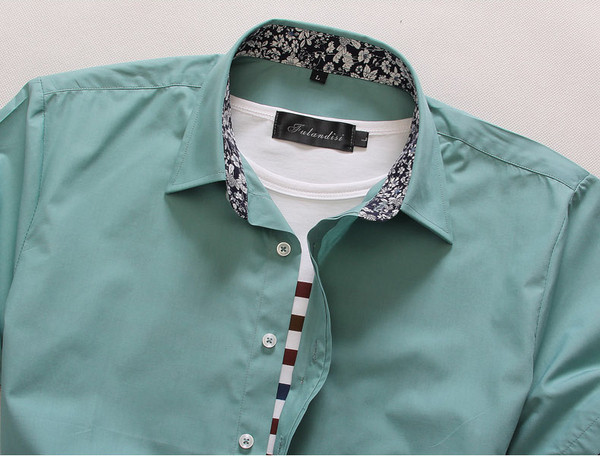 Пролетна мъжка риза с къс ръкав в различни цветове