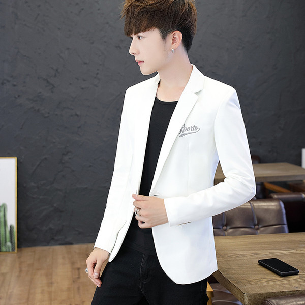 Елегантно мъжко сако с надпис в три цвята