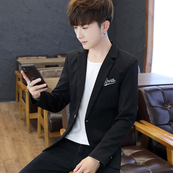 Елегантно мъжко сако с надпис в три цвята