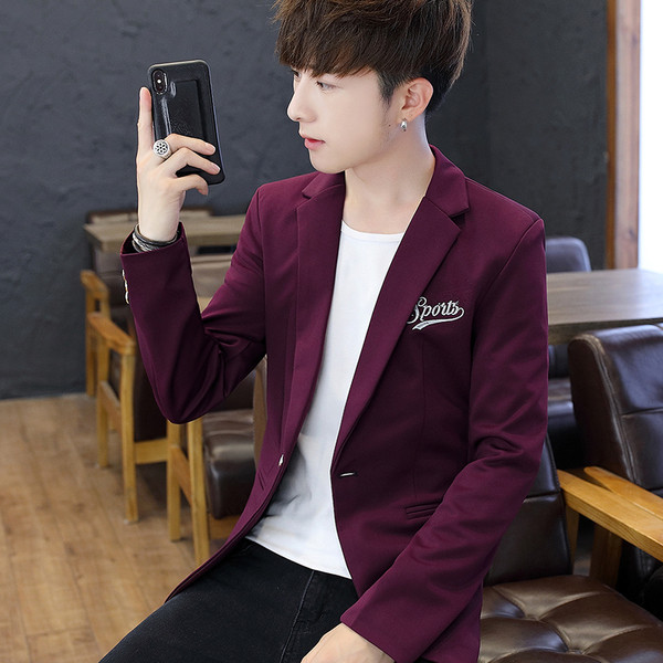 Елегантно мъжко сако с надпис в три цвята