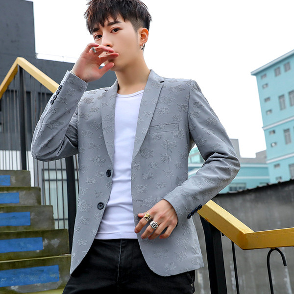 Стилно мъжко сако с бродерия в три цвята