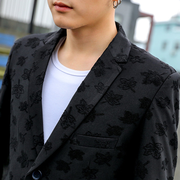 Стилно мъжко сако с бродерия в три цвята