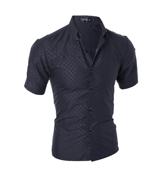 Мъжка риза Slim модел с къс ръкав в няколко цвята