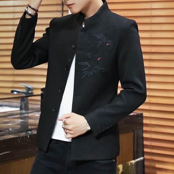 Ежедневно мъжко сако в четири цвята с бродерия