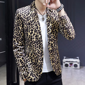 Jachetă modernă pentru bărbați cu model leopard