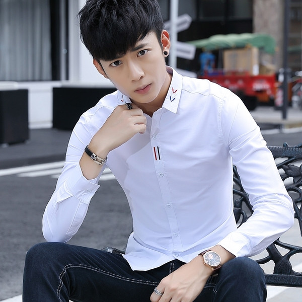 Стилна мъжка риза с дълъг ръкав в няколко цвята