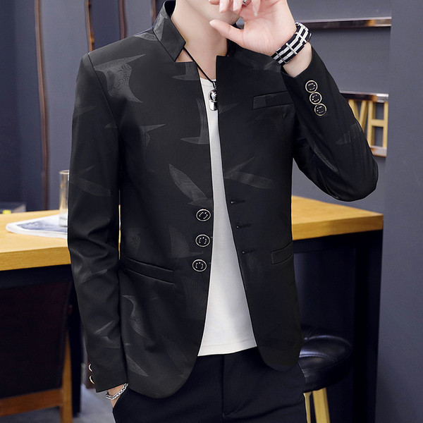 Актуално мъжко сако с бродерия в три цвята