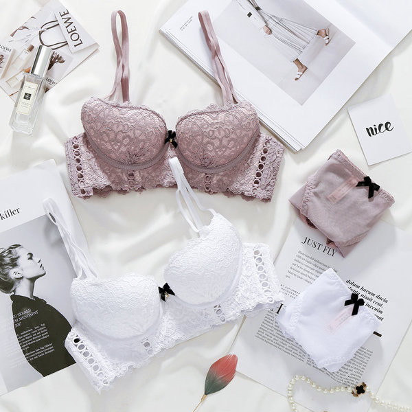 Стилен дамски комплект от две части с дантела в няколко цвята