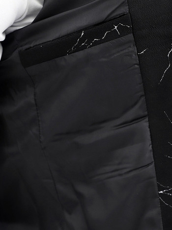 Мъжко модерно сако в черен цвят с цветни нишки