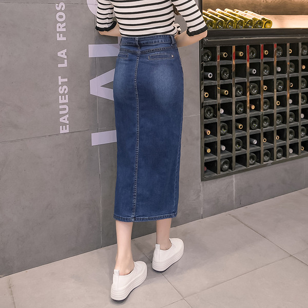 Ежедневна дамска дънкова пола - дълъг модел