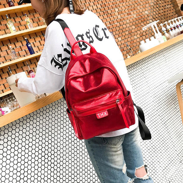 Модерна дамска раница с джоб в четири цвята