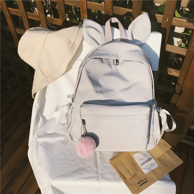 Rucsac de dama cu element 3D si accesoriu puf in mai multe culori