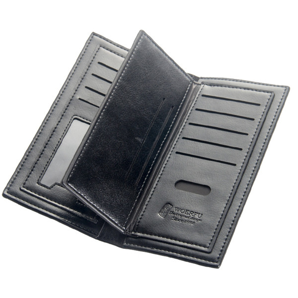 Мъжки стилен портфейл от еко кожа в черен и кафяв цвят