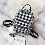 Rucsac elegant de damă în carouri în trei culori