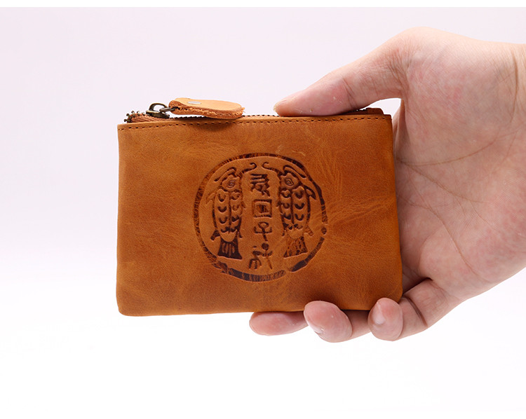 Удобен мъжки портфейл от еко кожа с декорация в няколко цвята