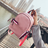 Rucsac de dama modern din piele ecologica in culorile roz si negru