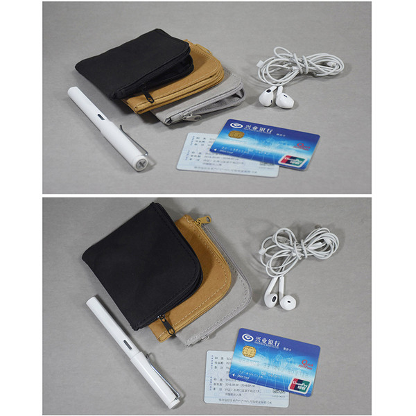 Малък мъжки портфейл в черен, сив и кафяв цвят