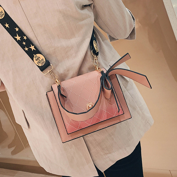 Модерна дамска чанта от еко кожа с къса и дълга дръжка в няколко цвята 