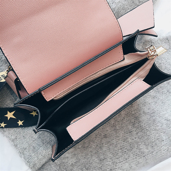 Модерна дамска чанта от еко кожа с къса и дълга дръжка в няколко цвята 