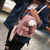 Rucsac elegant de damă cu accesoriu de puf în trei culori
